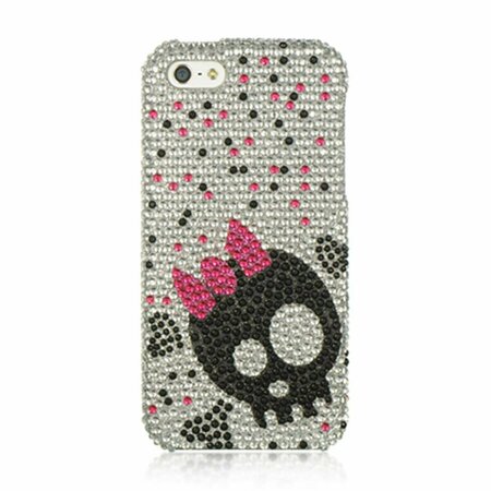 DREAMWIRELESS iPhone 5-5S Full Diamond Case- Silver Cute Skull FDIP5SLCTS